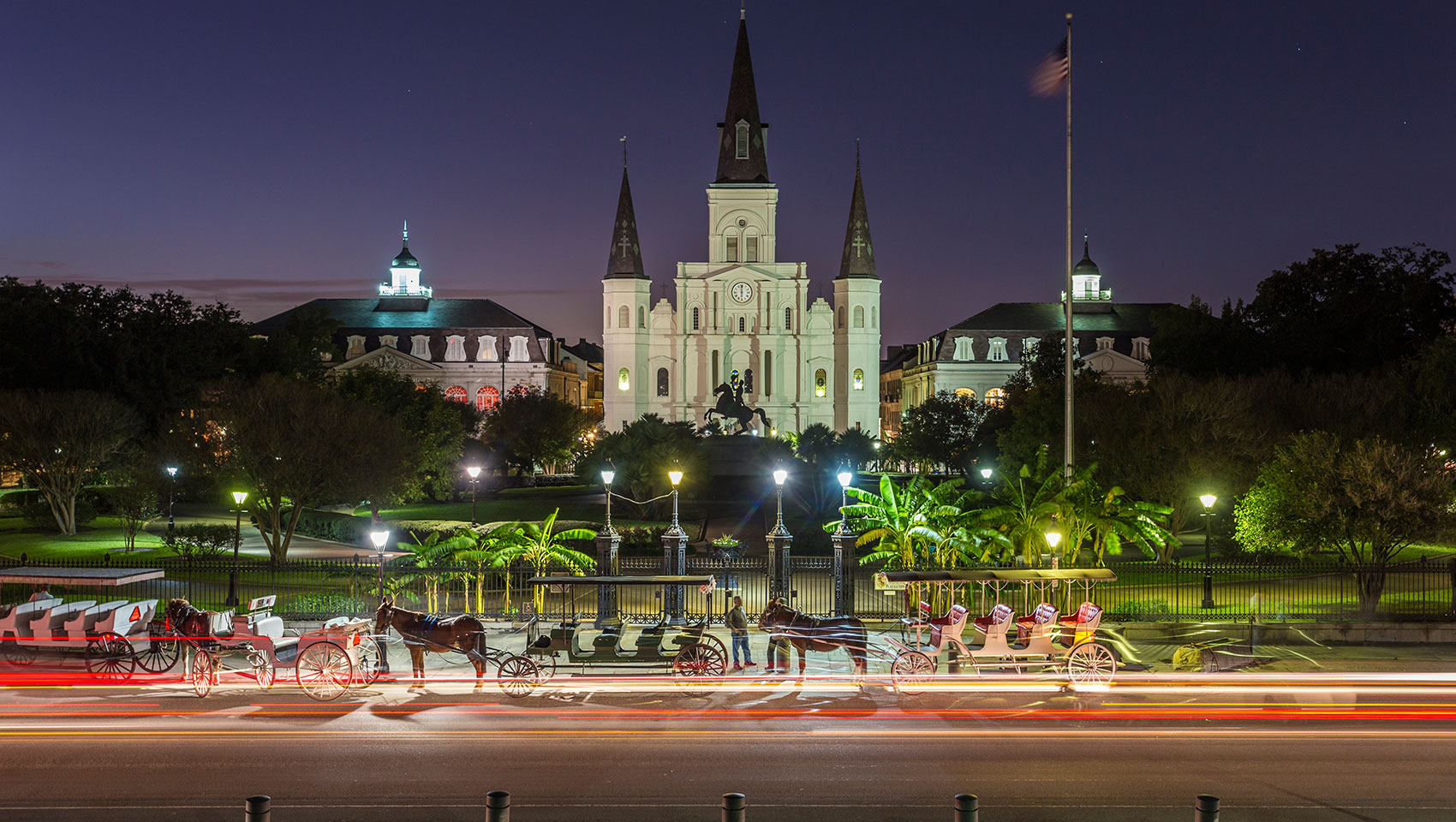 Jackson Square New Orleans nighttime view
