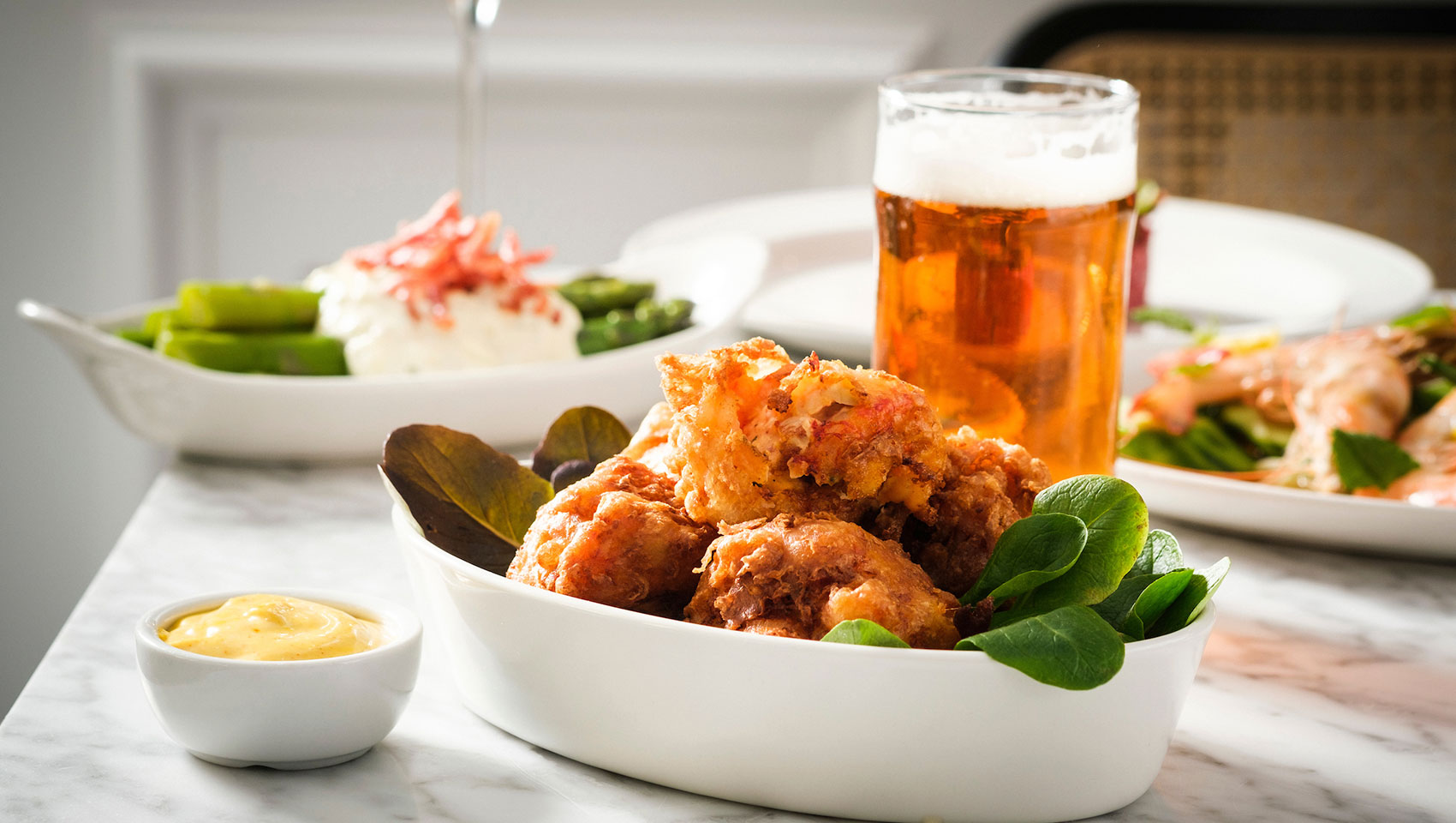 Variety of entrees at King Brasserie and Bar