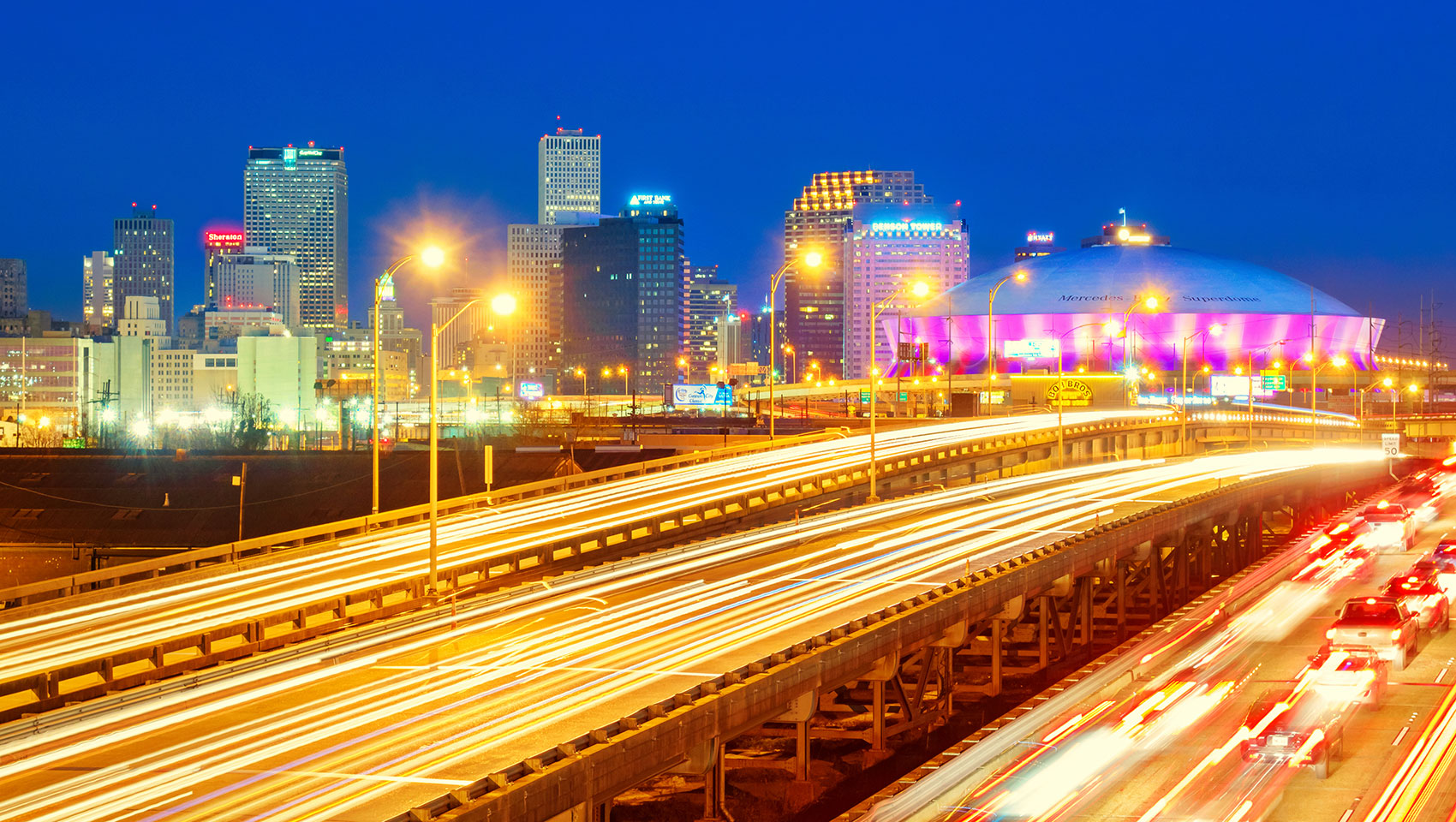 Caesars Superdome and New Orleans Skyline