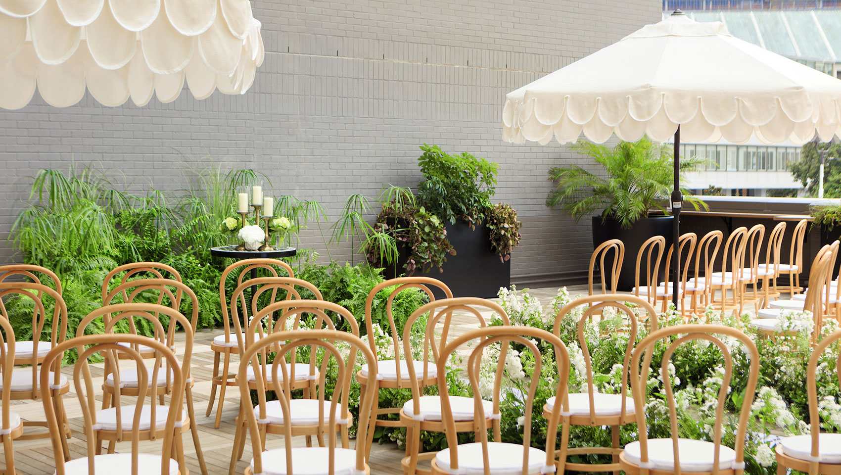 outdoor terrace ceremony close up