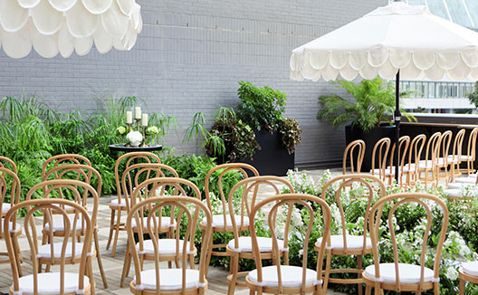 rooftop wedding setup